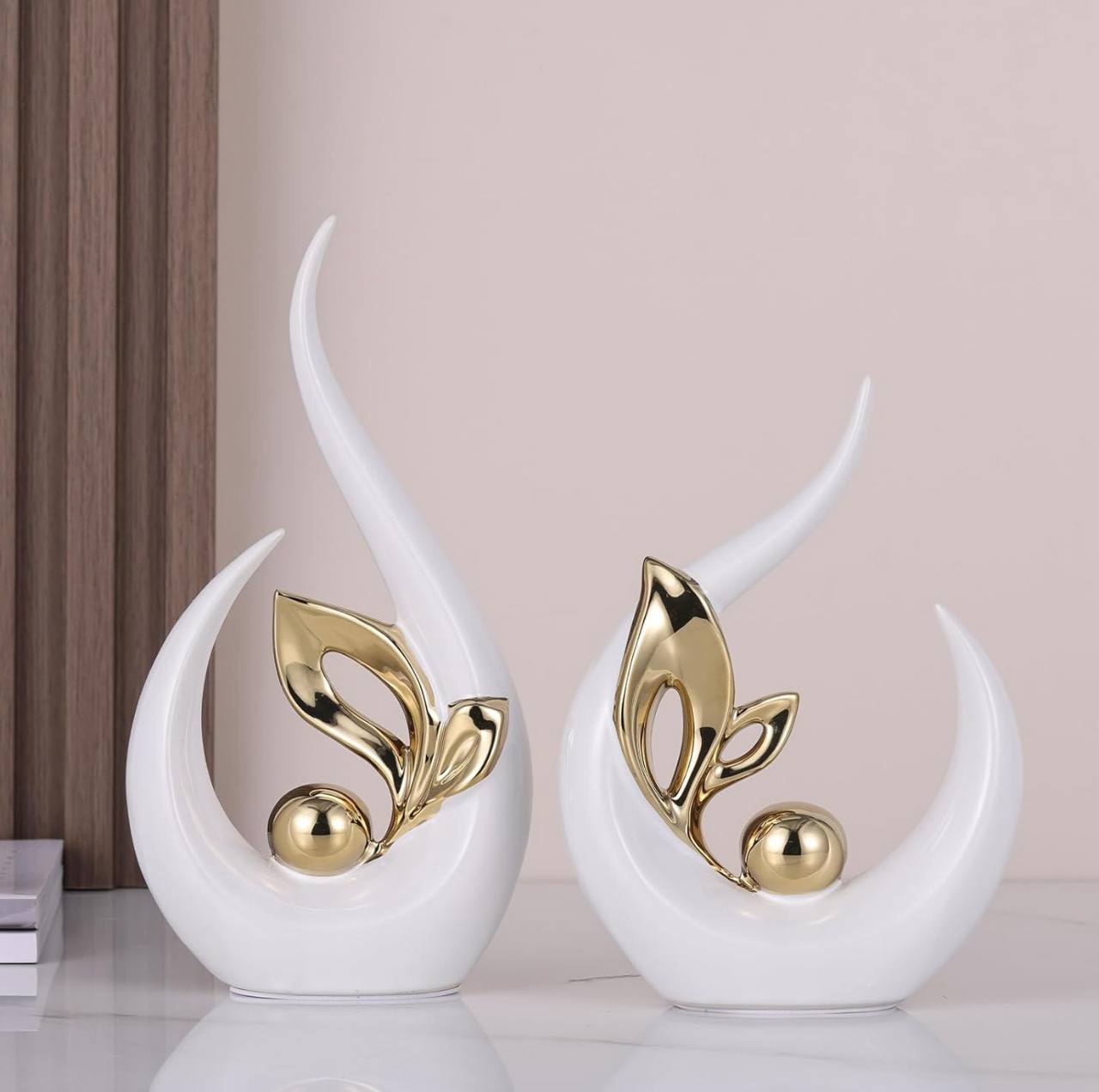 Ceramic decor piece pair