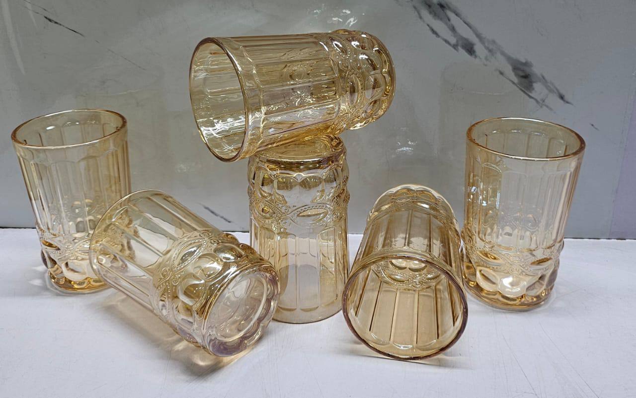 Coloured Heavy gauge thick WATER glass
