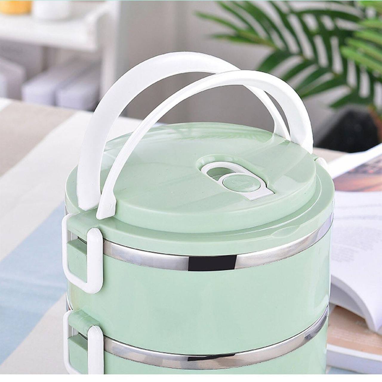 2 Layer Portable Food-Warmer School Students Lunch Box Case Thermal Insulated Container