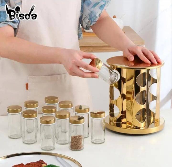LED touch ROTATING SPICE RACK