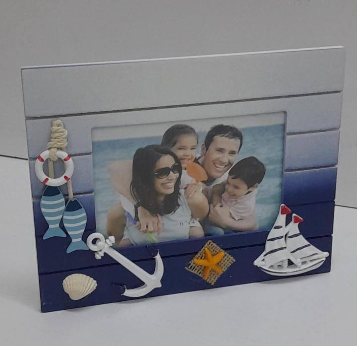 WOODEN photo frame + swing clock ornament