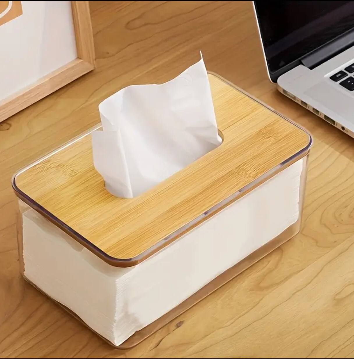 *lNordic minimalist tissue box /Serviette holder with bamboo lid