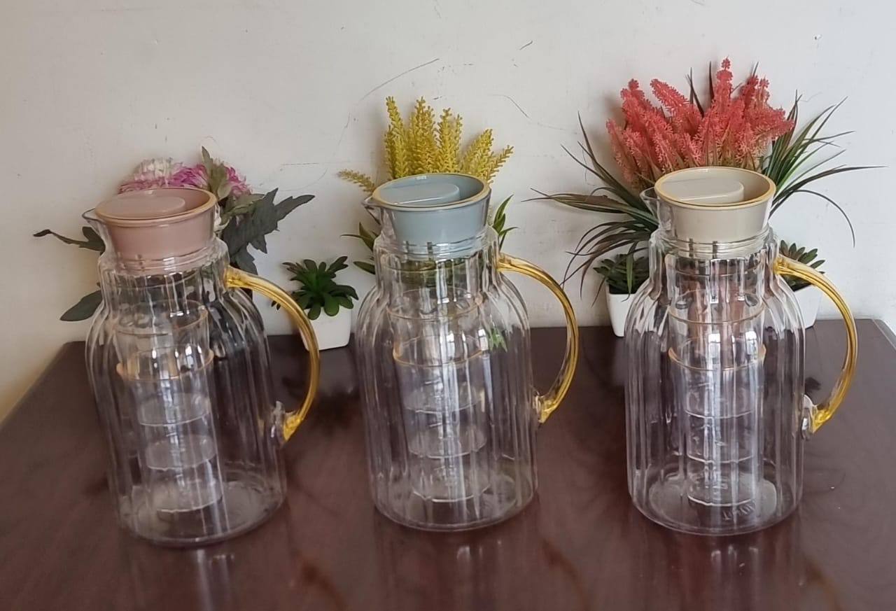 Stylish Clear acrylic water set (1.8l jug +3 - 220ml tumblers)