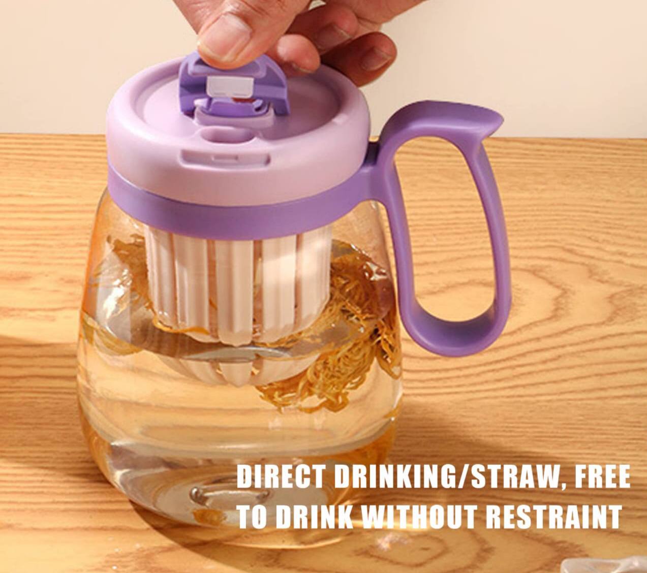 Plastic Water bottle, Teacup With Infuser And Lid,
