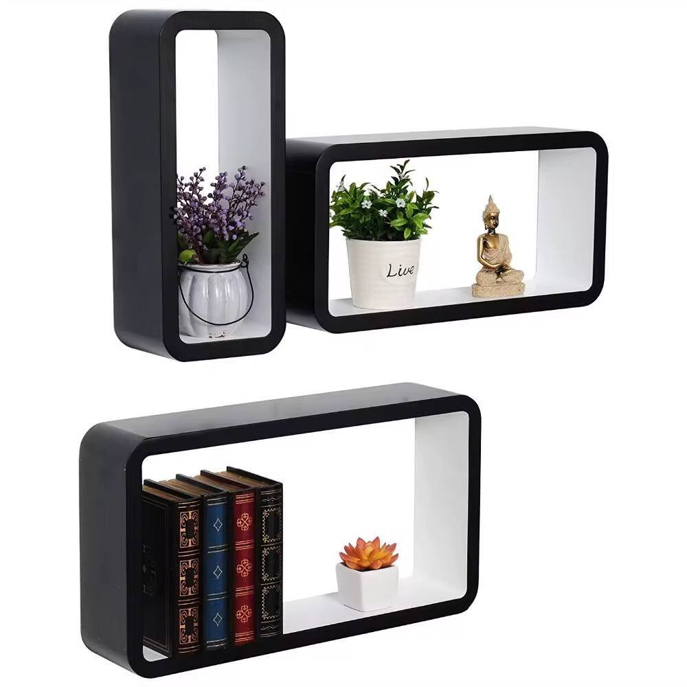 3Pcs Plastic Wood floating shelves