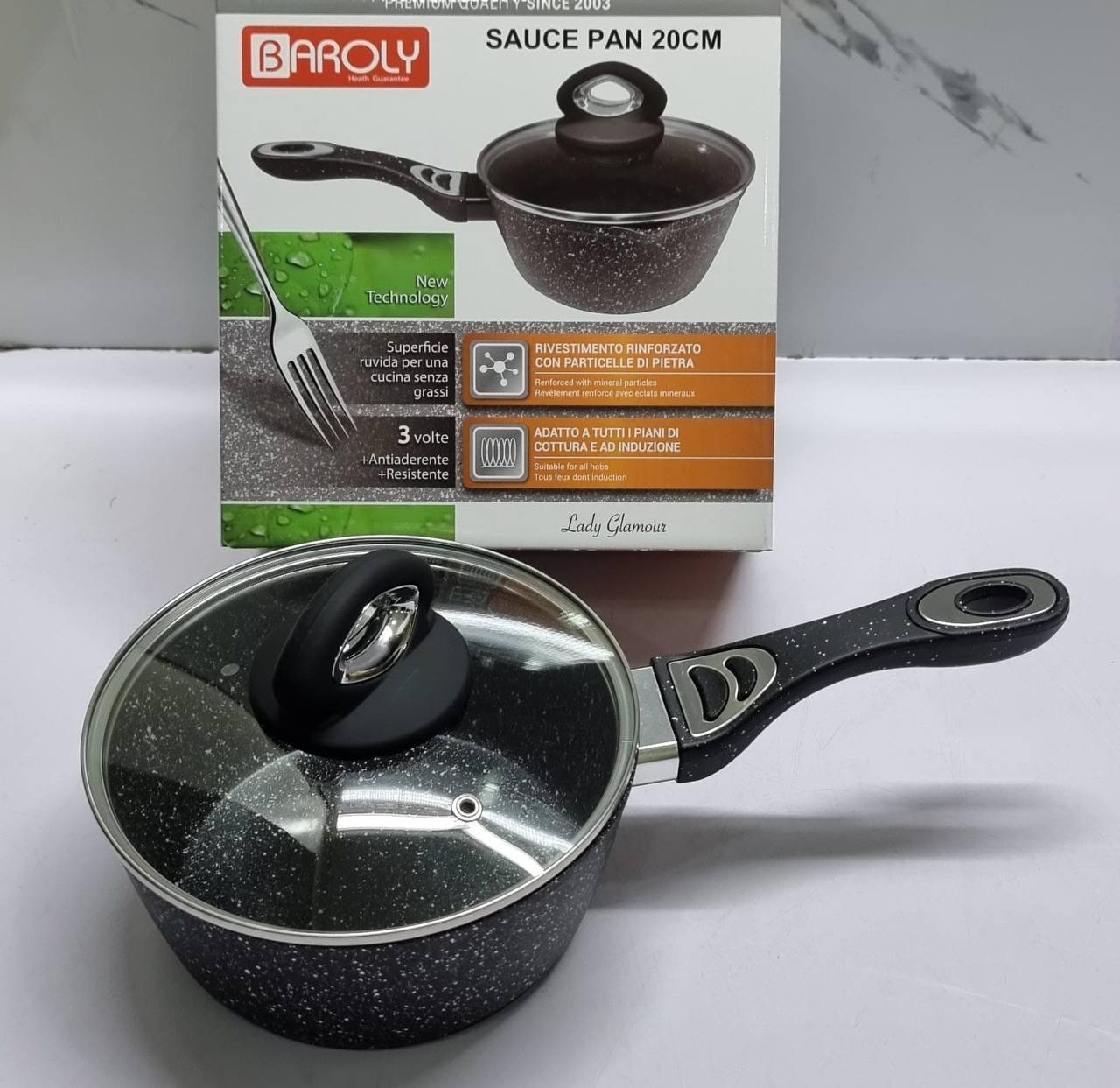 German brand heavy Granite Sauce pans + lid