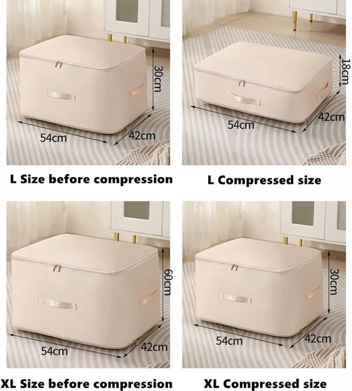 Compressed Duvet storage bag
Cloths storage bag