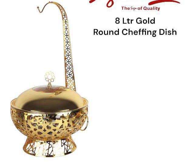 Luxurious gold round chaffing dish
Capacity 8 litres