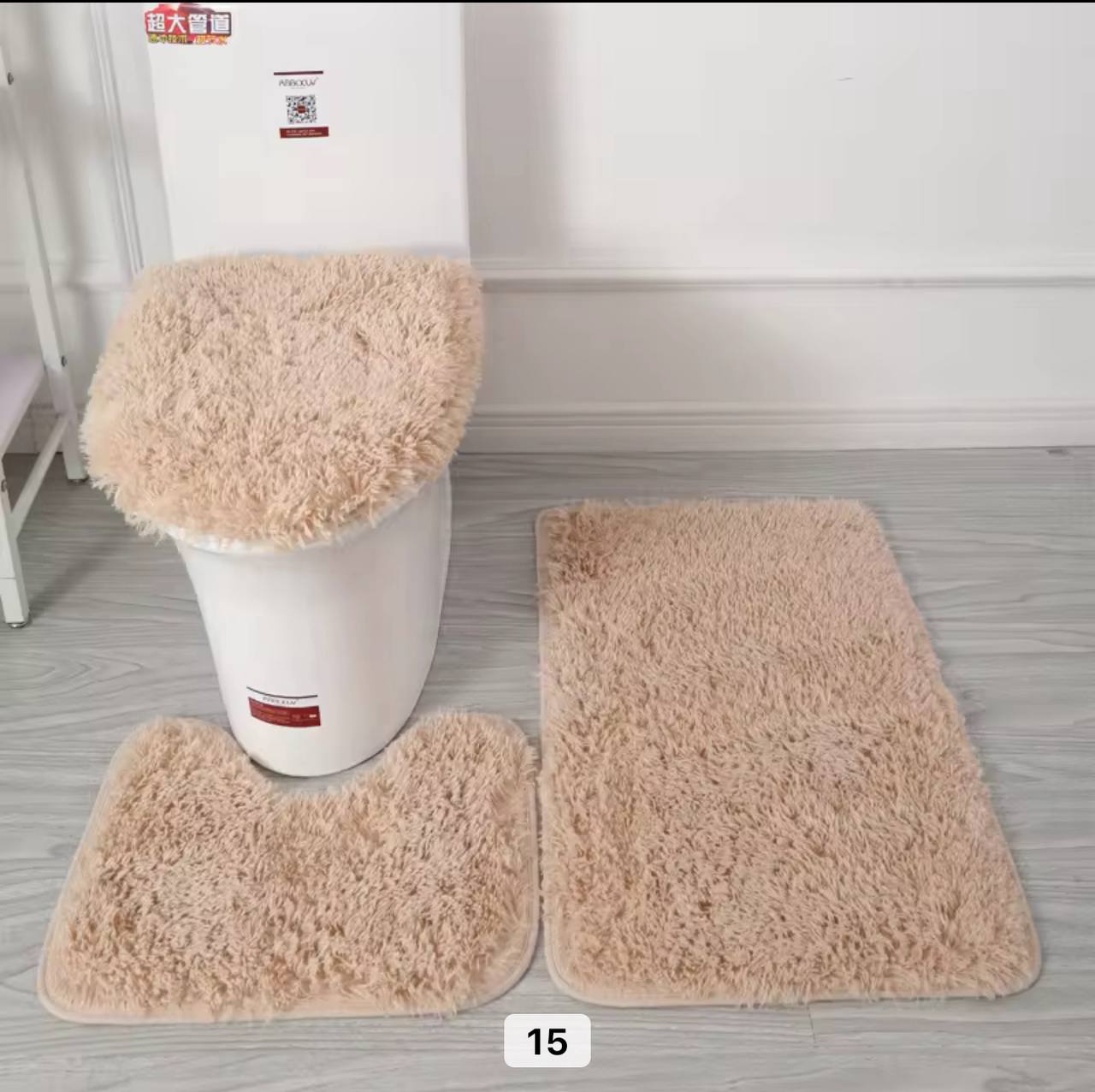 Fluffy 3 in 1 high quality toilet mats