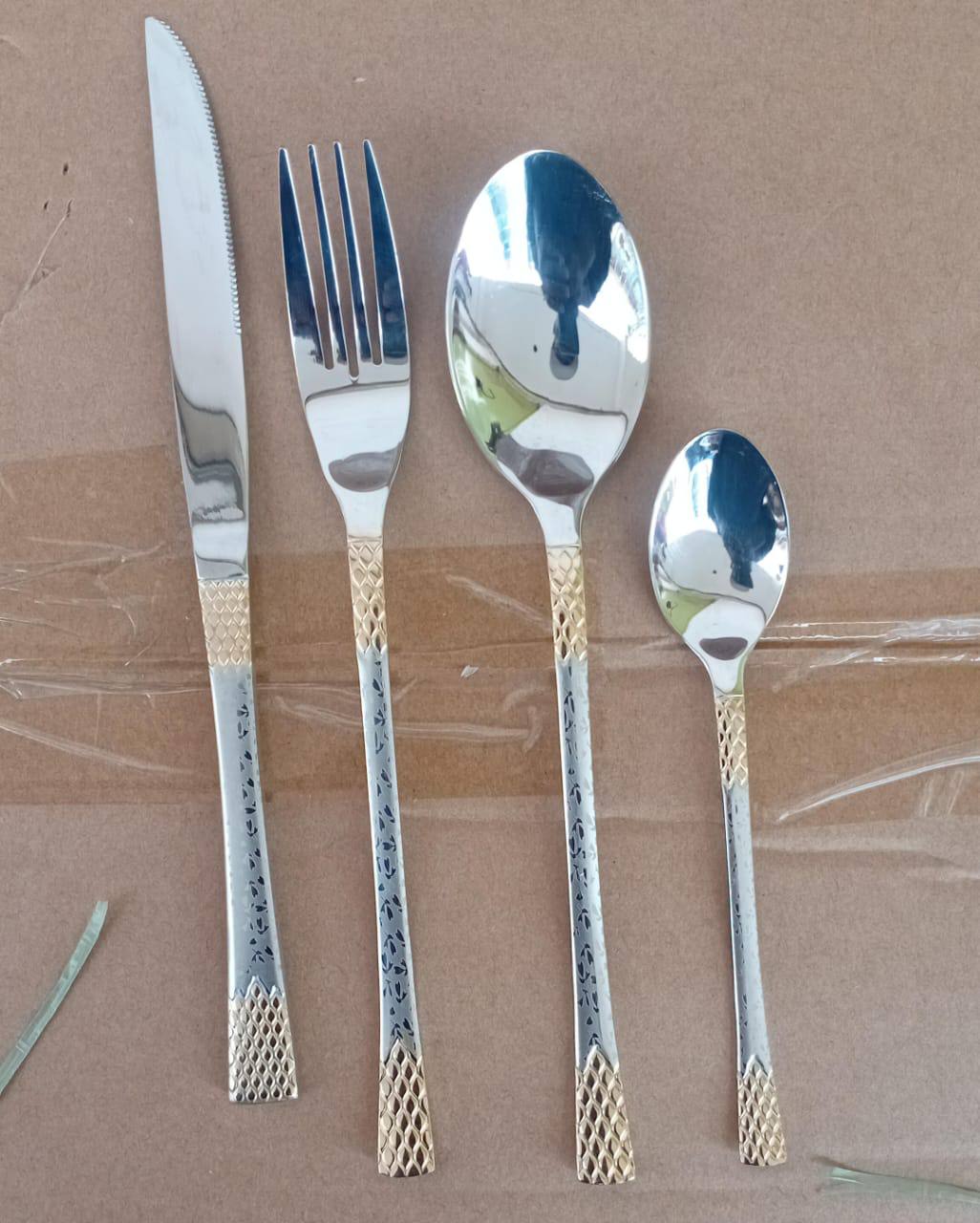 Berger 24 Piece Silverware Flatware Cutlery Set with Square Stand