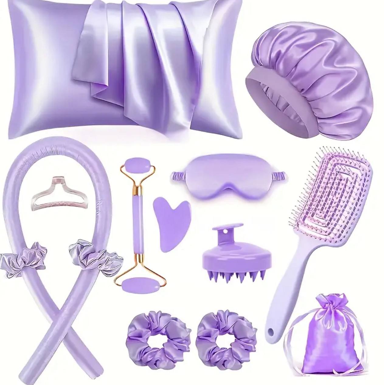 13pcs Satin Silk Beauty Sleep Set
