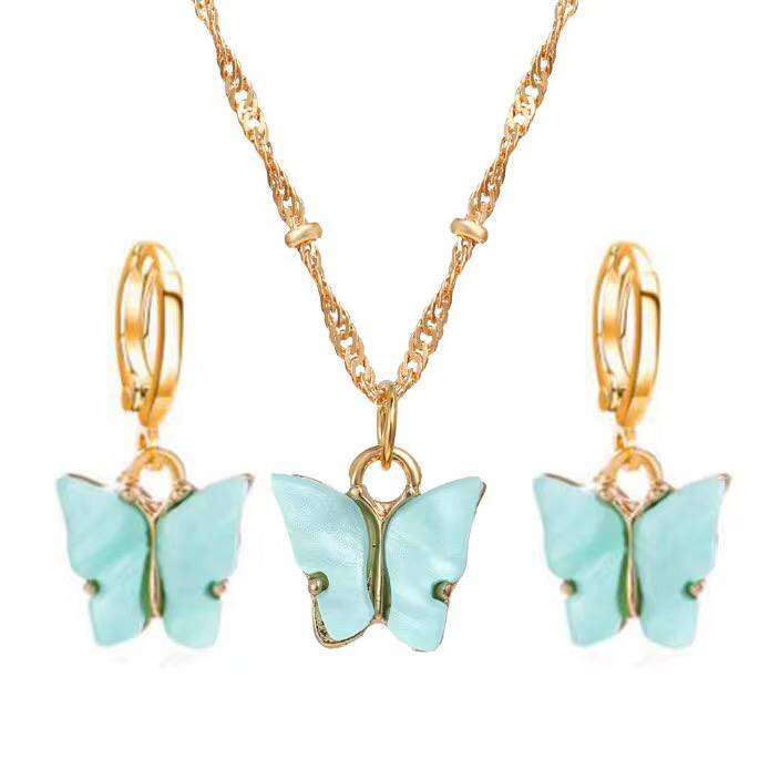 Butterfly jewellery set