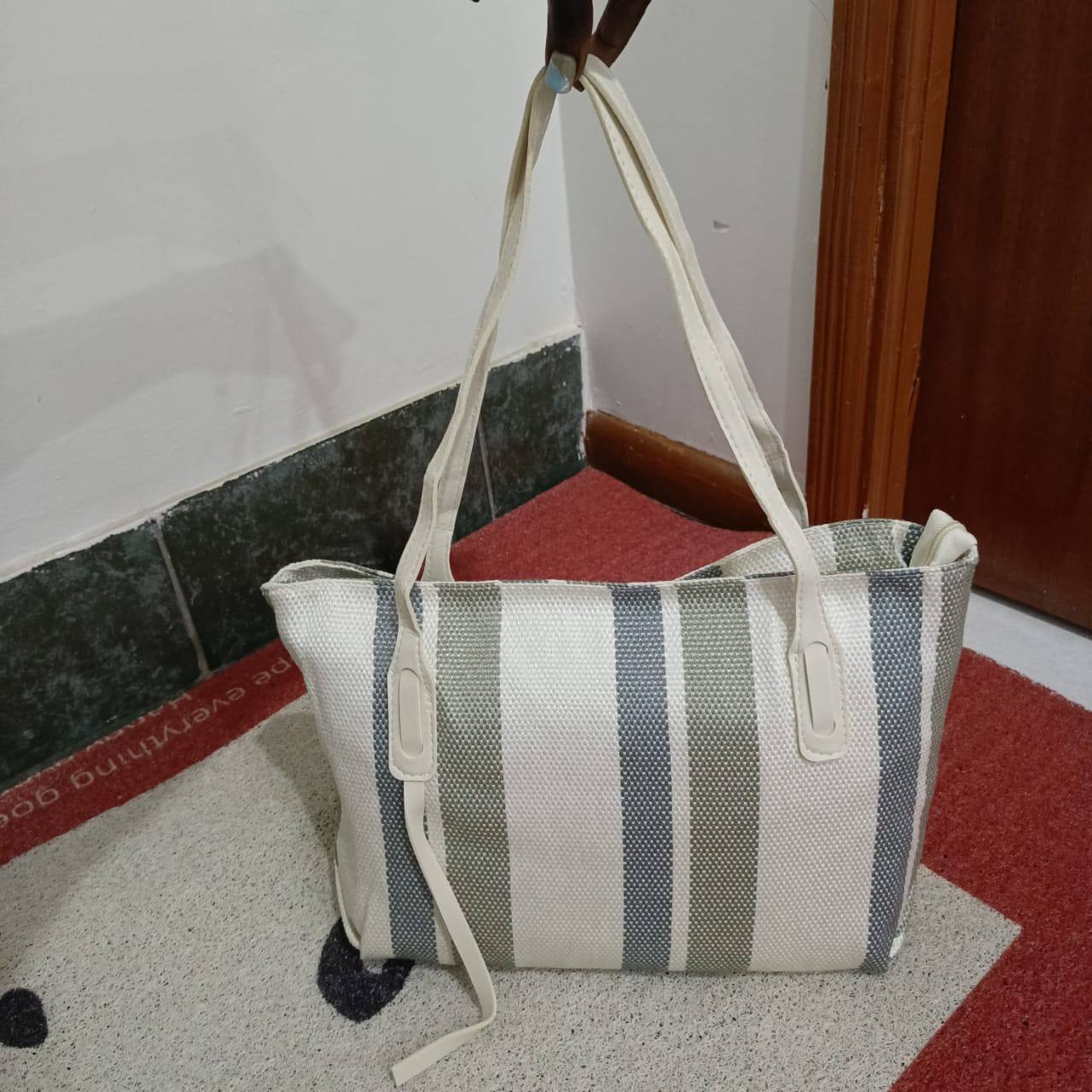 Elena Stripped Tote Bag