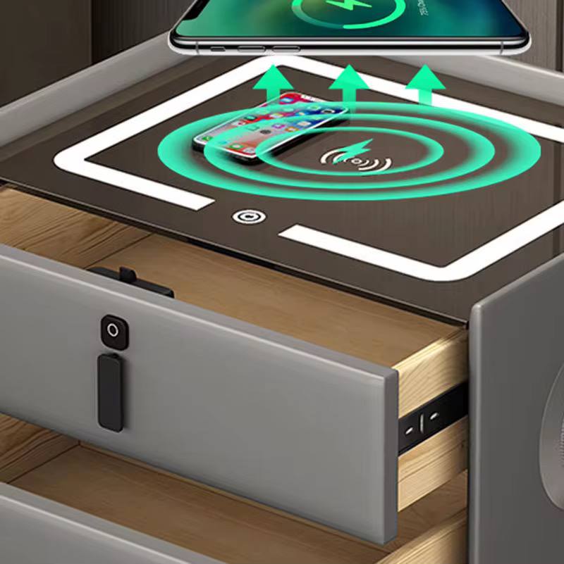 Smart bedside table cabinet with wireless charging Bluetooth