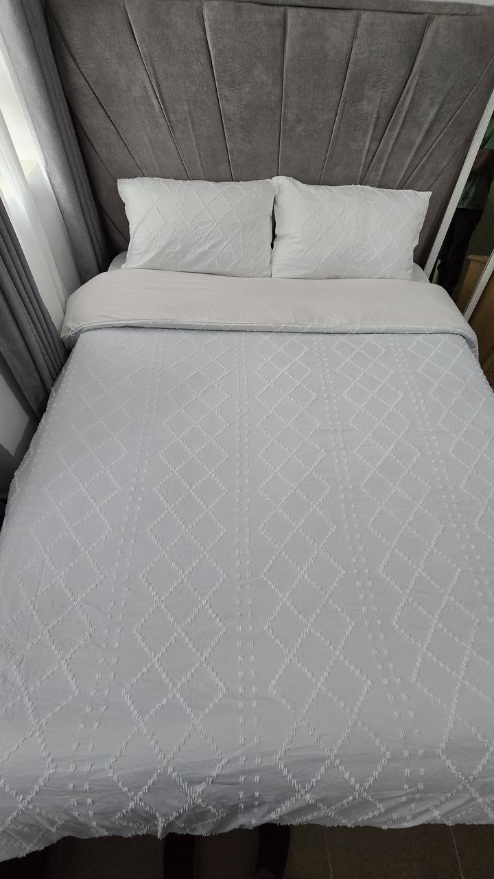 3pc Tufted Wave Duvet cover set