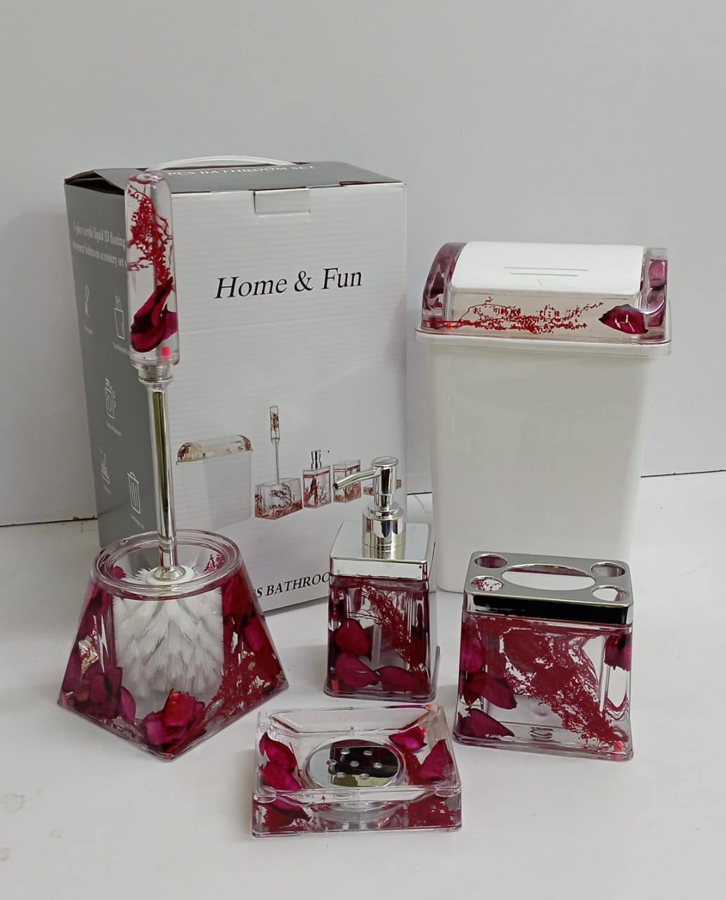 5pcs WATER SHELL FLOWER bathroom accessories set