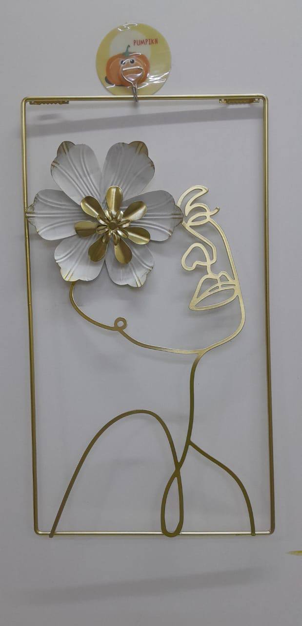 Wall hanging Gold plated metallic flower decoration