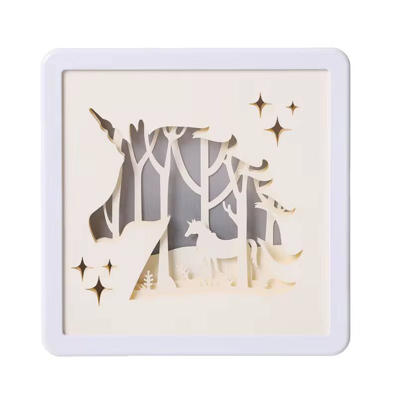 creative 3d paper carving light ornaments LEd table lamp
