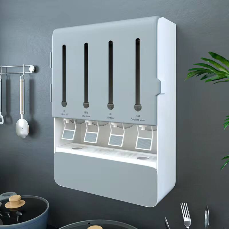 Executive multipurpose 4 way liquid dispenser with 4 spice holders +Spoons