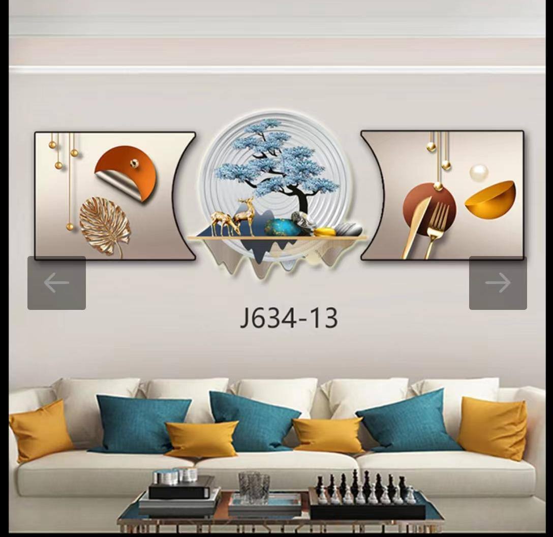 3pc 3in1 30x125cm Decor wall clock elegant wall hanging