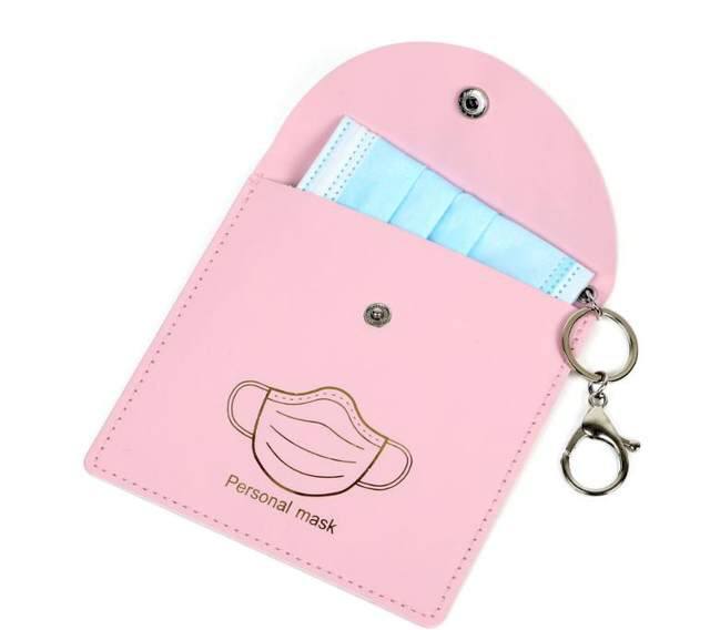 12x12cm leather wallet organizer for personal mask, handkerchief, pads, or small change notes or coins
