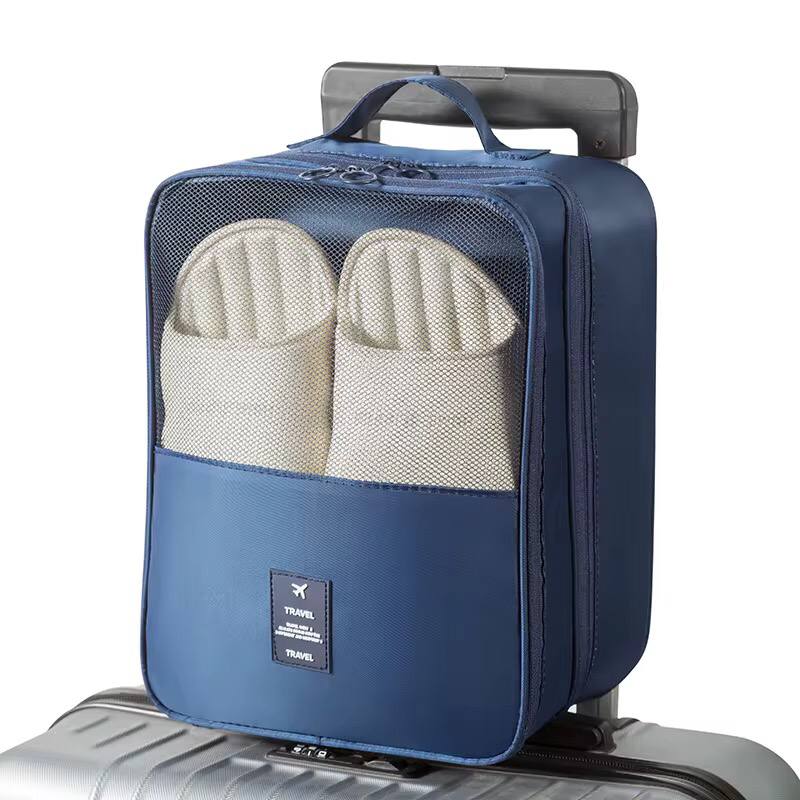 Waterproof Travel bag organizer has 3 zip, 3 level shoe bag
