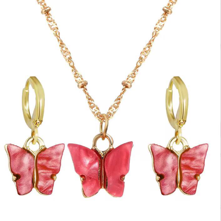 Butterfly jewellery set