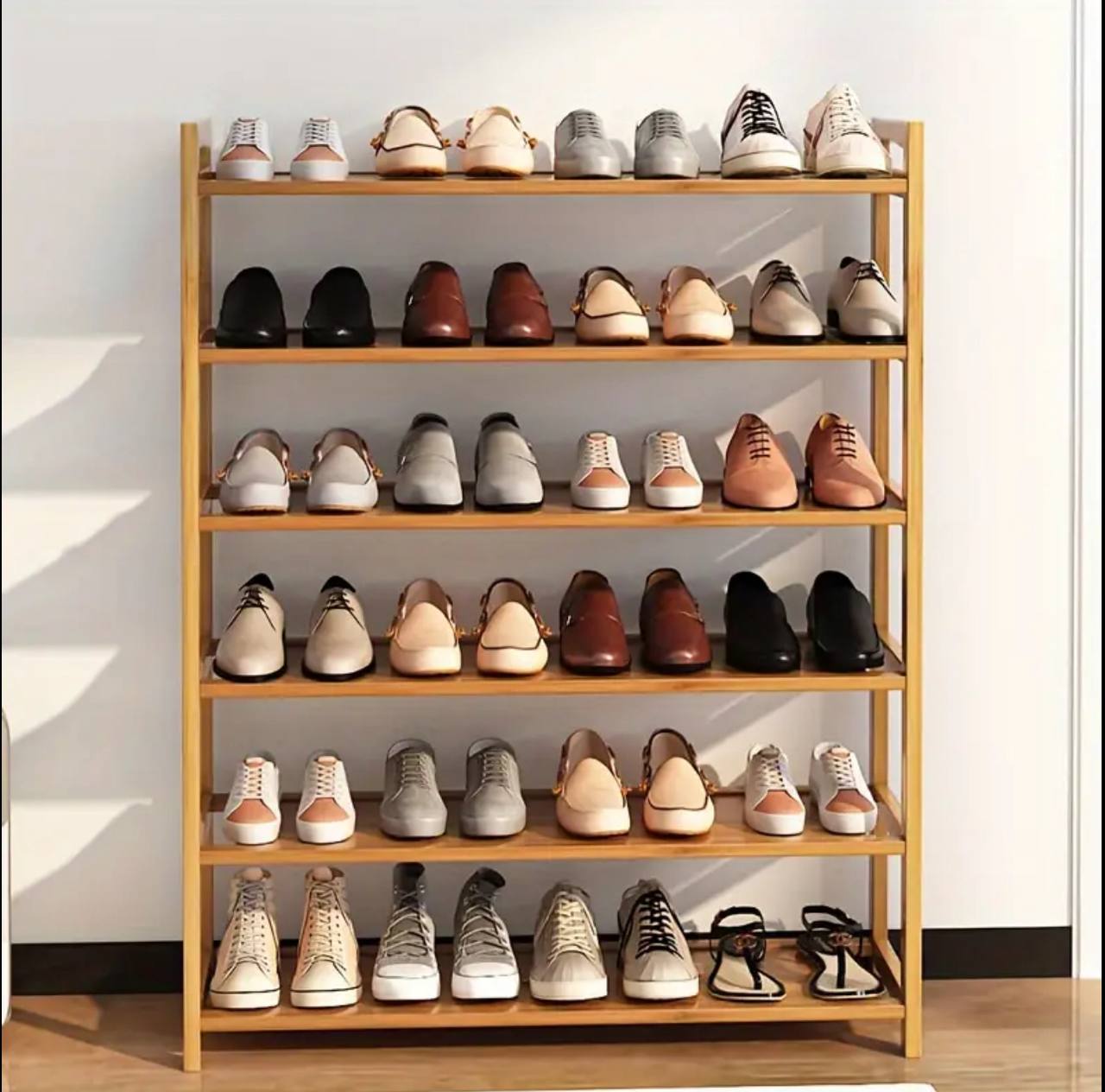 6 Layer Bamboo shoe rack