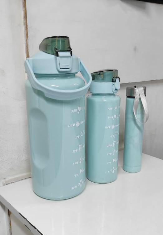 3 in 1 motivatonal water bottle set