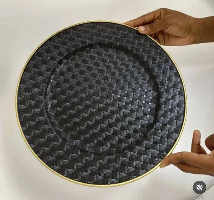 1pc Black charger plates