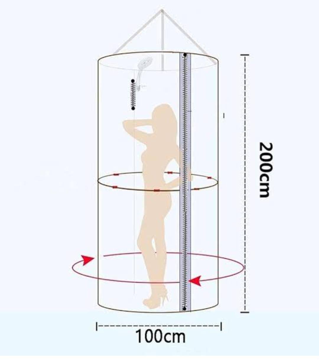 Portable foldable round waterproof fabric shower cubicle