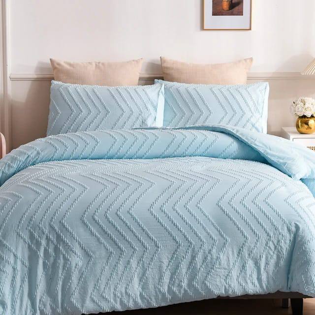 3pc Tufted Wave Duvet cover set