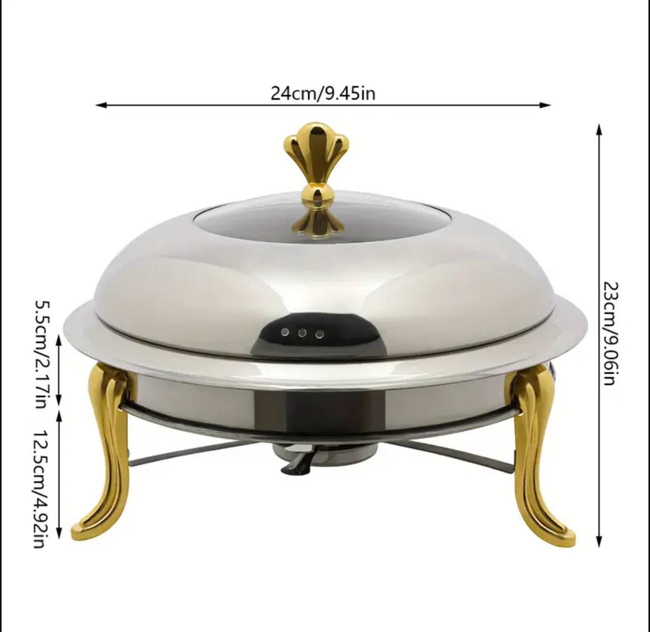 Stainless steel 28cm furnace chaffing dish food warmer
