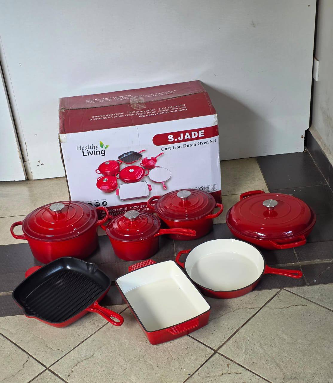 11pcs Enamel Cast Iron Cooking Pots
