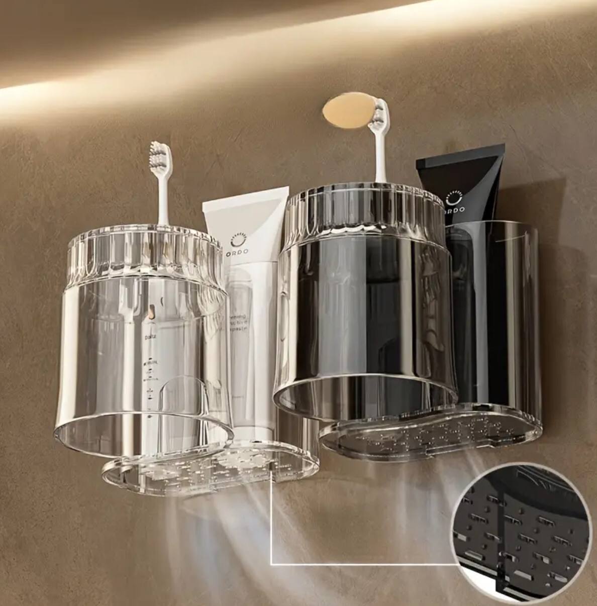 Toothbrush Holder With Mouthwash Cup