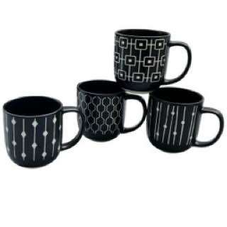 6pcs set Black porcelain coffee coffee cups