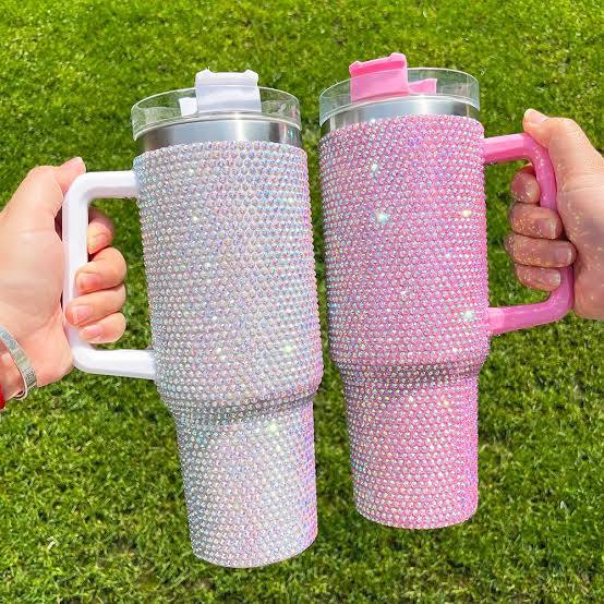 Sparkling stanley unbranded stainless steel 1200ml capacity straw thermocup