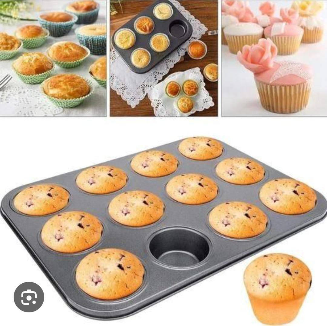 Nonstick 12 hole cupcake baking tin