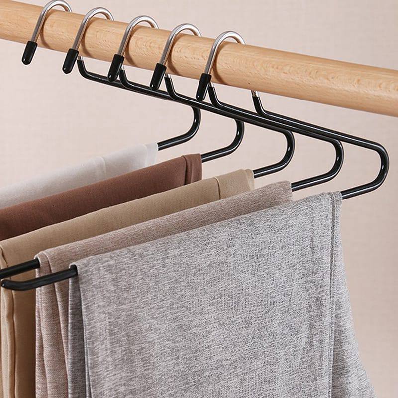 Stainless Steel Hangers for Space-Saving Pants Organization Clothes Rack