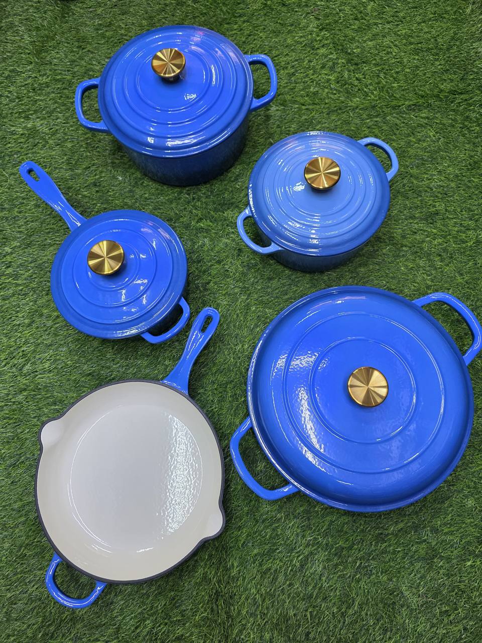 9pcs Enamel Cast iron cooking
pots