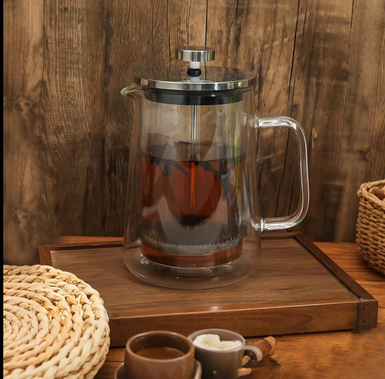 Double walled borosilicate French press coffee maker
