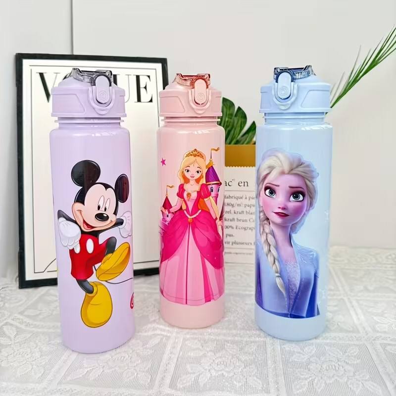 Disney 800ml Frozen Elsa, Spiderman, princess & Mickey Mouse Cute Design Leakproof unbreakable Outdoor School kids Water Bottle