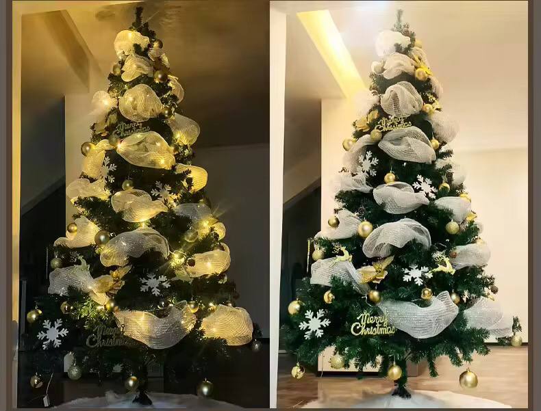 Christmas Ribbon Tree Decoration Mesh Tulle Roll Fabric