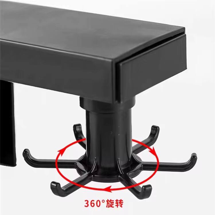 Multifunctional shelf 6 rotating hooks organizer