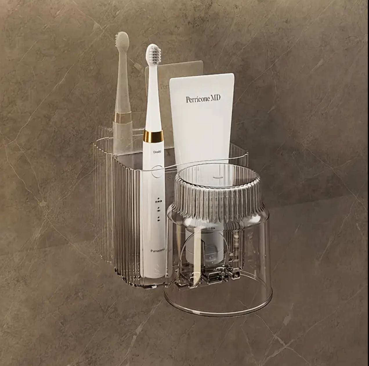 Toothbrush Holder With Mouthwash Cup