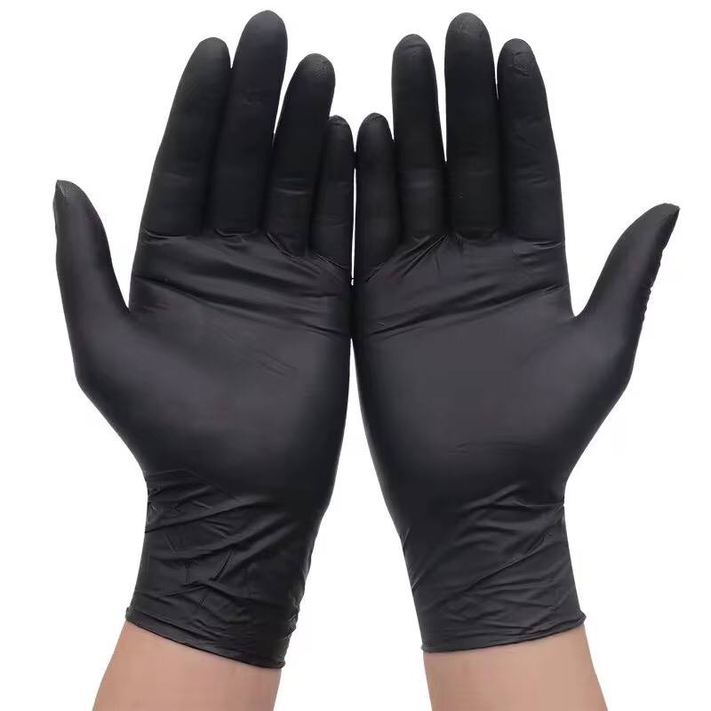Food grade disposable black kitchen gloves