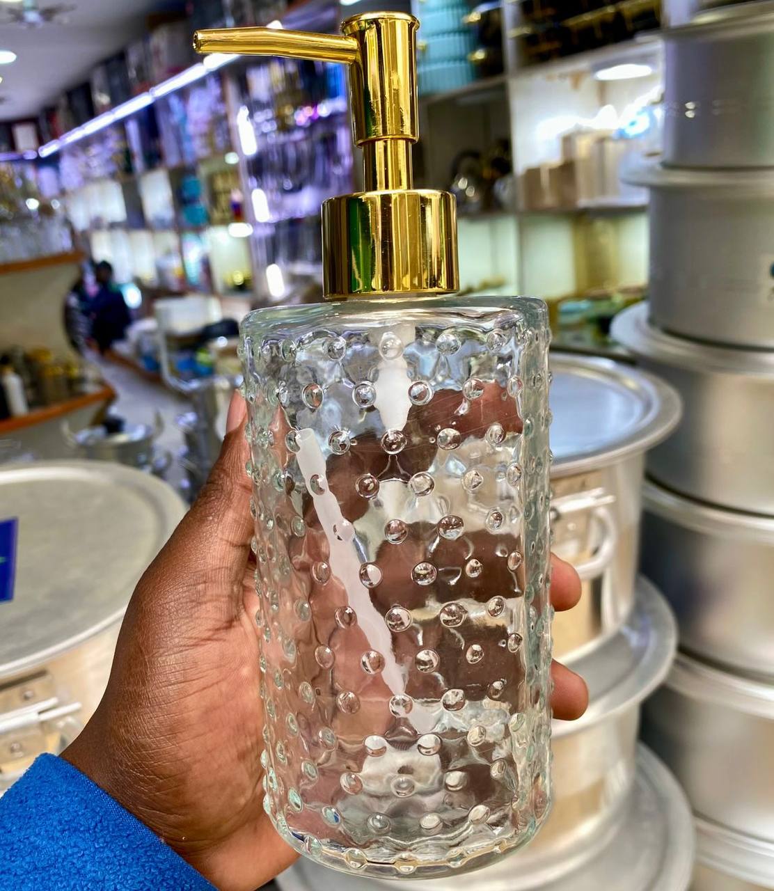 Glass lotion/soap dispensers