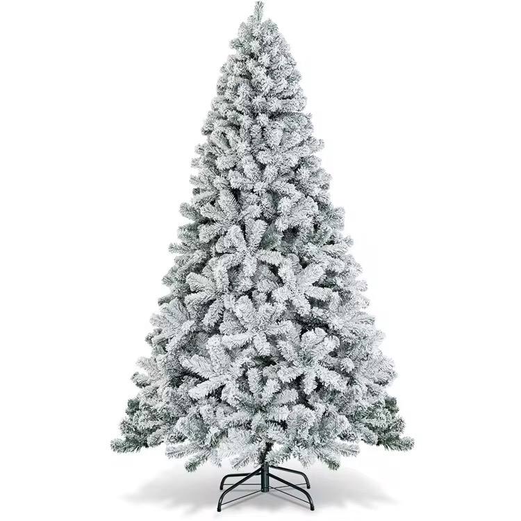 Snow flocked Christmas trees