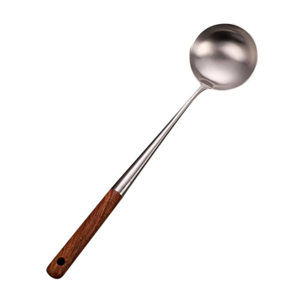 38cm long wooden handle serving spoon