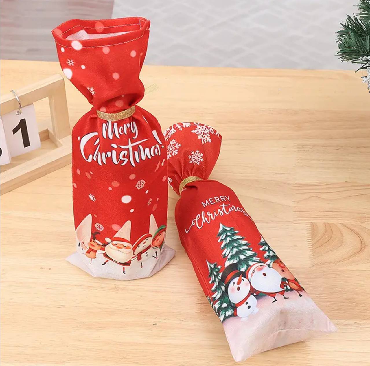 Gift / Wine bottle cover/ Christmas Gift bag